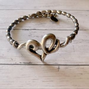 Alex and Ani Silver Heart Wraparound Bracelet